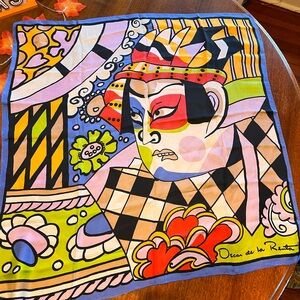 Oscar de la Renta Artistic Silk Scarf